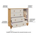 Ver imagem 4 de Cômoda Bebê 1 Porta 4 Gavetas 100% MDF Mimo Espresso Móveis Bege/Amêndoa/Off White