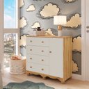 Ver imagem 1 de Cômoda Infantil 1 Porta 4 Gavetas 100% MDF Mimo Espresso Móveis Bege/Off White/Amêndoa