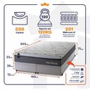 Ver imagem 3 de Conjunto Cama Box Super King c/ Molas Ensacadas Benton Branco 193x203x71