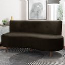 Ver imagem 1 de Sofá Living 3 Lugares 160cm Aang Pés Palito Veludo Marrom G33 - Gran Belo