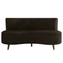 Ver imagem 2 de Sofá Living 3 Lugares 160cm Aang Pés Palito Veludo Marrom G33 - Gran Belo