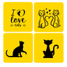 Kit Porta Copo Cat Gato Pet Love em MDF - Churrasco -Cozinha - Escritório - Área Gourmet - Home Offi - 1