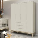 Ver imagem 3 de Guarda Roupa Infantil Classic Elfe Areia Acetinado Natural - Reller