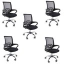 Ver imagem 1 de Kit 5 Cadeiras de Escritorio Begonia Tela Mesh Ergonomica - Preto