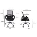 Ver imagem 4 de Kit 5 Cadeiras de Escritorio Begonia Tela Mesh Ergonomica - Preto