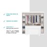 Guarda Roupa Casal 6 Portas Vega com Escrivaninha e Painel de TV 55 Polegadas Branco Carraro - 5