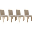 Ver imagem 1 de Cadeira Sala de Jantar Nicole Kit 4 Un Nature/suede Nude - Cimol