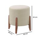 Ver imagem 3 de Puff Estofado Decorativo Sala Redondo Luxo Madrid Linho Marfim