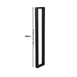 Puxador para Porta Barra Retangular 50x20 Aço Inoxidavel 120cm Preto 1,2m - 5
