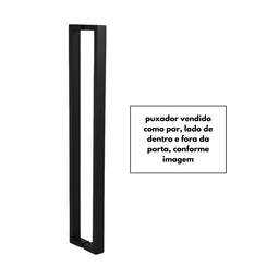 Puxador para Porta Barra Retangular 50x20 Aço Inoxidavel 120cm Preto 1,2m - 8