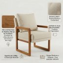 Ver imagem 4 de Kit 2 Poltronas Carol em Linho para Sala com Pés Madeira