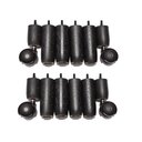 Ver imagem 1 de Kit de Pés para Cama Box ou Baú Casal Queen King 8x4 (8 Pés Fixos e 4 Rodinhas) Tdc Preto 12cm de Al