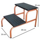 Ver imagem 2 de Escada Clínica Tubo 3/4 de 2 Degraus Esmaltada Piso MDF Com Antiderrapante Medcombo