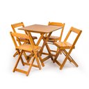 Ver imagem 2 de Jogo de Mesa 70x70 c/4 Cadeiras com Furo para Ombrelone Mel - m.B Móveis