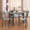 Ver imagem 1 de Conj De Mesa Itália Com 4 Cadeiras 1,20m Dark/Granito
