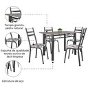 Ver imagem 3 de Conj De Mesa Itália Com 4 Cadeiras 1,20m Dark/Granito