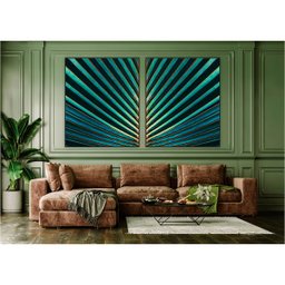 kit com 2 Quadros Decorativos Florais com Moldura e Vidro para Sala Quarto Escritório e Clínica 102x - 2