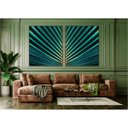 Ver imagem 2 de kit com 2 Quadros Decorativos Florais com Moldura e Vidro para Sala Quarto Escritório e Clínica 102x
