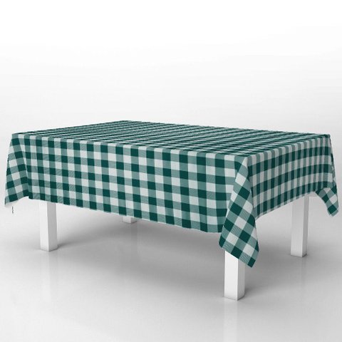 Toalha de Mesa Térmica Pvc Xadrez Jantar Cozinha 1,40 X 1,40 Titulo Xadrez Verde