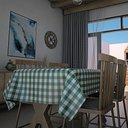 Ver imagem 2 de Toalha de Mesa Térmica Pvc Xadrez Jantar Cozinha 1,40 X 1,40 Titulo Xadrez Verde