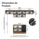 Ver imagem 3 de Armário de Cozinha Completa 280 Cm Rustic/preto Lux Madesa 01