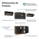 Ver imagem 4 de Armário de Cozinha Completa 280 Cm Rustic/preto Lux Madesa 01