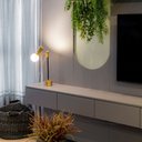 Ver imagem 2 de Luminária de Mesa Teas Dicroica Par16 Halopin 43xø10cm Metal e Vidro Dourado Fosco e Preto - Nordeco