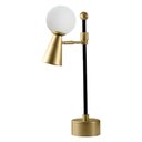 Ver imagem 1 de Luminária de Mesa Teas Dicroica Par16 Halopin 43xø10cm Metal e Vidro Dourado Fosco e Preto - Nordeco