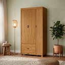 Ver imagem 4 de Guarda Roupa Solteiro 3 Portas 2 Gavetas Mdf 89 Cm Bela Nature Decmade