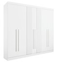 Ver imagem 1 de Guarda Roupa da Vinci Plus Ripado 6 Portas 100% Mdf - Branco