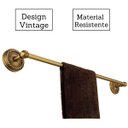 Ver imagem 2 de Kit de Acessórios Banheiro Bronze Luxuoso 5 Pçs Retrô Toalha