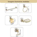Ver mais imagens de Kit de Acessórios Banheiro Bronze Luxuoso 5 Pçs Retrô Toalha