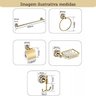 Kit de Acessórios Banheiro Bronze Luxuoso 5 Pçs Retrô Toalha - 8
