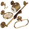 Kit de Acessórios Banheiro Bronze Luxuoso 5 Pçs Retrô Toalha - 1