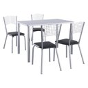 Ver imagem 2 de Conjunto Mesa de Jantar com 4 Cadeiras Multimóveis Cr50265 Cromado/branco/preto