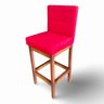 Banqueta Alta com Encosto Anatomico Tokio Suede Vermelho - G2home - 1