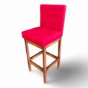 Ver imagem 1 de Banqueta Alta com Encosto Anatomico Tokio Suede Vermelho - G2home