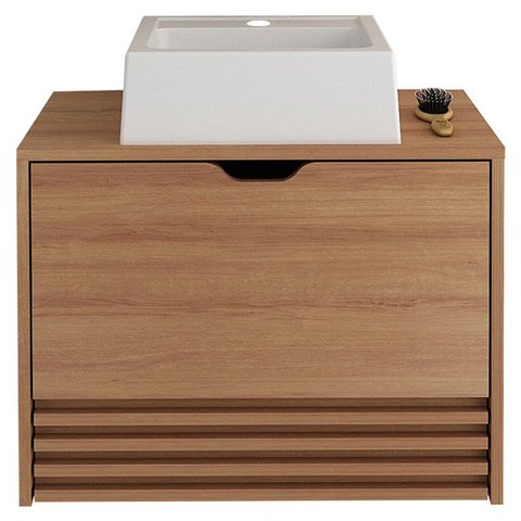 Gabinete com Cuba para Banheiro Bn3630x13 Amendoa Tecno Mobili