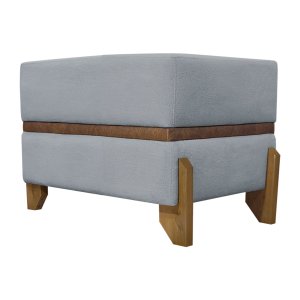 Puff Recamier Kodama para Cama de Solteiro 50cm Bouclé Cores Pé Castanho