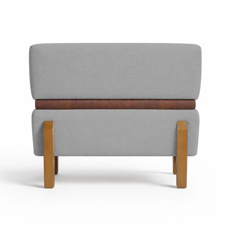 Puff Recamier Kodama 50 Cm para Sala Quarto Pé de Cama Hall de Entrada Bouclé Premium Luxo