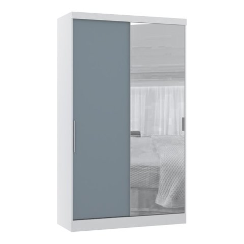 Guarda Roupa Modulado Alpes 2 Portas Correr C/ Espelho - Módulo Luciane:azul