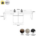 Ver imagem 3 de Mesa em L Escritório 2 Lugares sem Gavetas MDP 300cm Branco F5 Office