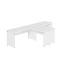 Ver imagem 6 de Mesa em L Escritório 2 Lugares sem Gavetas MDP 300cm Branco F5 Office