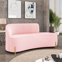 Ver imagem 2 de Sofá 3 Lugares Orgânico 180cm Pé Dourado Morgan Suede D03 - D’Rossi