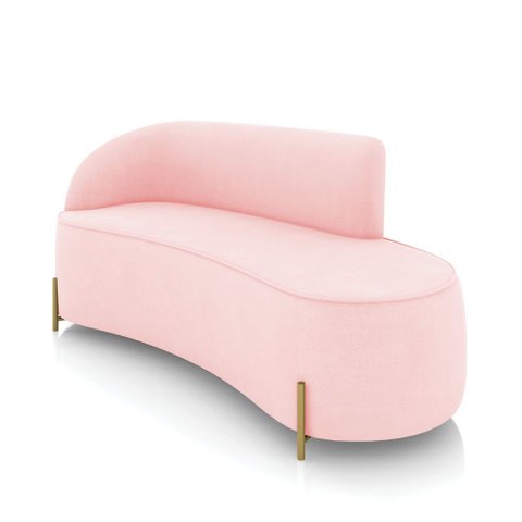 Sofá 3 Lugares Orgânico 180cm Pé Dourado Morgan Suede D03 - D’Rossi