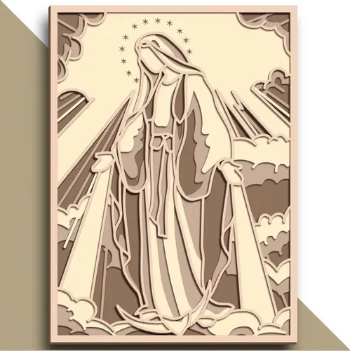 Placa em Camadas Nossa Senhora Virgem Maria M002 MDF  29cm