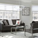 Ver imagem 4 de Pendente Lustre Led Moderno 2 Aros Arcos Anéis 20cm e 40cm Atenas 29w 6500k Bivolt Pronto para Insta