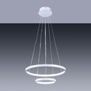 Ver imagem 2 de Pendente Lustre Led Moderno 2 Aros Arcos Anéis 20cm e 40cm Atenas 29w 6500k Bivolt Pronto para Insta