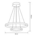Ver imagem 3 de Pendente Lustre Led Moderno 2 Aros Arcos Anéis 20cm e 40cm Atenas 29w 6500k Bivolt Pronto para Insta