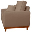 Ver imagem 6 de Poltrona Sofa Sena Base de Madeira Luxo Conforto para Hotel e Sala Linho Bege